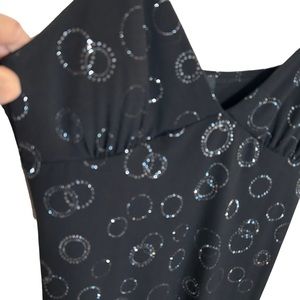 B. Darlin asymmetrical black and silver sparkle dress; size 11/12;